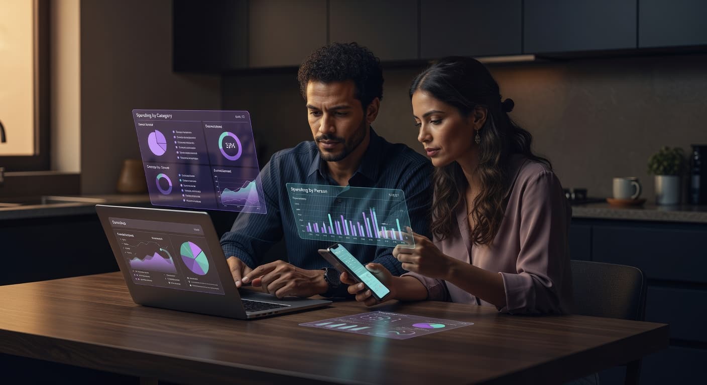 Casal revisando o orcamento da casa